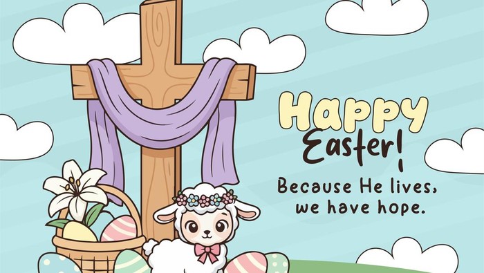 Ucapan selamat Paskah dalam bahasa Inggris.