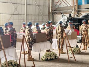 UNIFIL Gelar Upacara Penghormatan untuk 3 Prajurit TNI Gugur di Lebanon