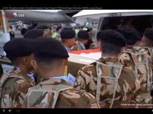 Jenazah 3 TNI yang Gugur Saat Tugas di Lebanon Tiba di Indonesia