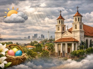 Cuaca Surabaya di Hari Paskah, Berawan dengan Suhu Hangat