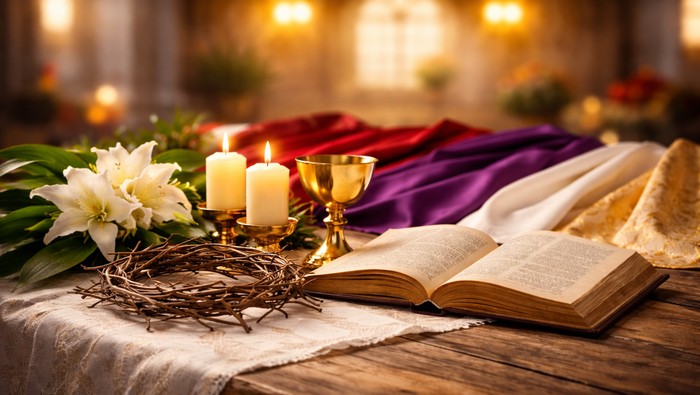 Ilustrasi warna liturgi Paskah.