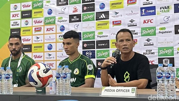 Jumpa pers PSS Sleman di Stadion Maguwoharjo, Sleman, Sabtu (4/4/2026).