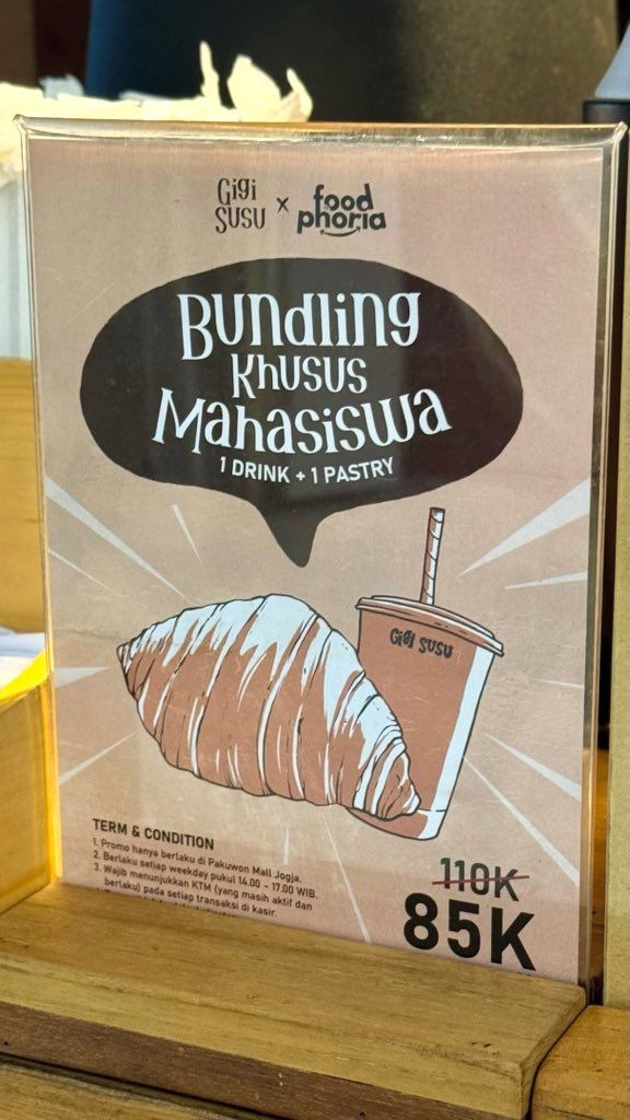 Harga Gigi Susu di Jogja Kafe Viral Bali Hadir di Jogja, Netizen Salfok Harga Croissant Rp 60 Ribu