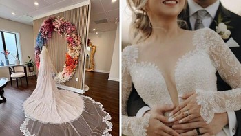 Seorang calon pengantin wanita membuat sendiricgaun pengantinnya yang berhiaskan manik-manik. Menghabiskan waktu ratusan jam, dan dia berhasil! Foto: BoredPanda