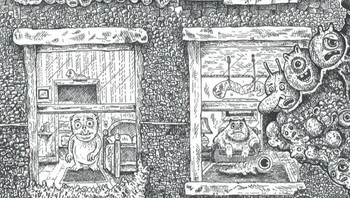 Residents yang menggambarkan sebuah gedung apartemen surealis utuh. Butuh waktu lebih dari dua tahun untuk menggambar karya ini. Foto: BoredPanda