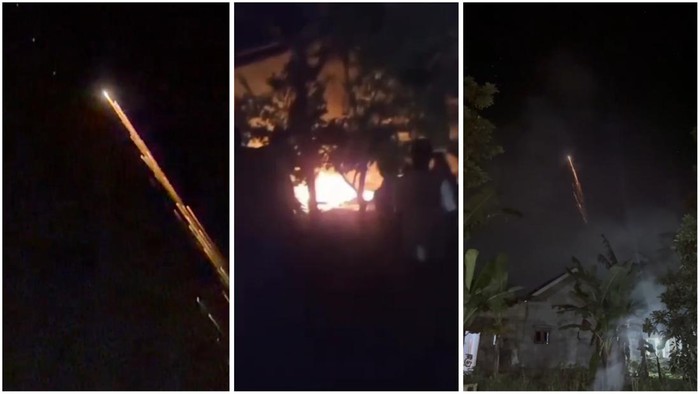 Tangkap layar video hoaks terkait sampah antariksa jatuh di Lampung