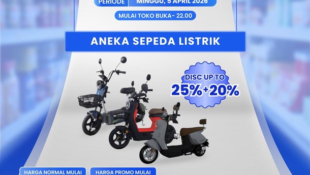 Ada Promo Menarik Sepeda Listrik di Transmart Full Day Sale