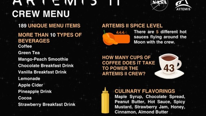 Mengintip Bekal Astronot dalam Misi Artemis II, Ada 189 Jenis Makanan