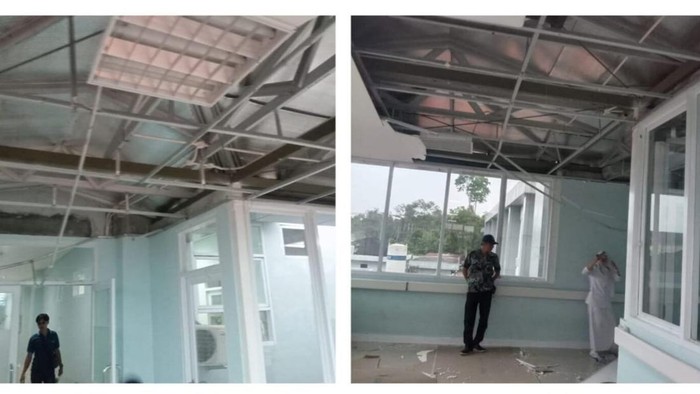 Plafon RSUD Sobirin Muara Beliti ambruk akibat diterjang angin kencang