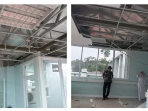 Plafon RSUD Sobirin Muara Beliti Ambruk Akibat Diterjang Angin Kencang