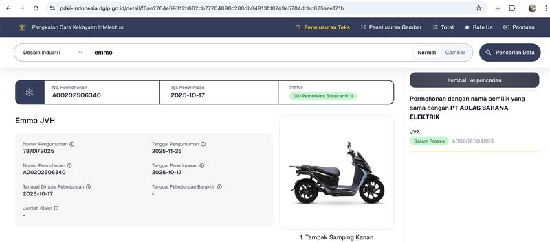 Diborong Proyek MBG, Desain Motor Listrik Emmo Baru Didaftarkan Akhir Tahun Lalu