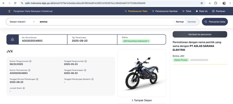 Desain industri motor listrik Emmo untuk proyek MBG