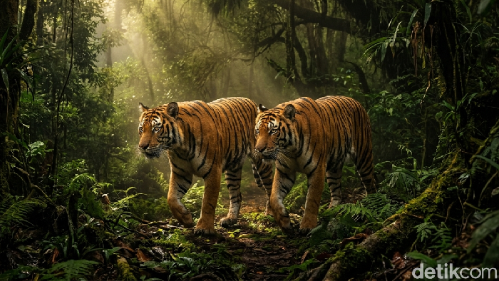 Ilustrasi harimau kembar.