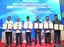 Mendes Yandri dan Dirut BPJS Kesehatan Teken MoU Penguatan JKN di Desa