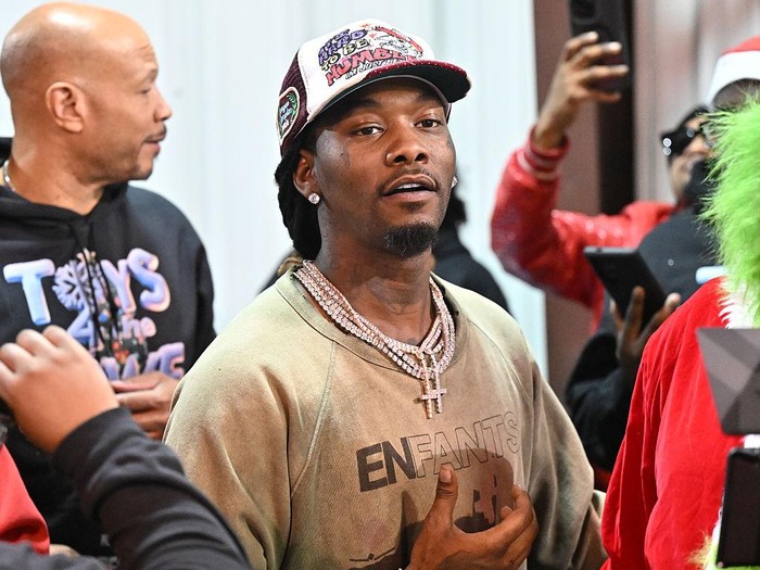 NORCROSS, GEORGIA - DECEMBER 20: Rapper Offset seen distributing gifts during the 4th Annual Toys 4 The Nawf Christmas Charity event on December 20, 2025 in Norcross, Georgia. (Photo by Paras Griffin/Getty Images)
