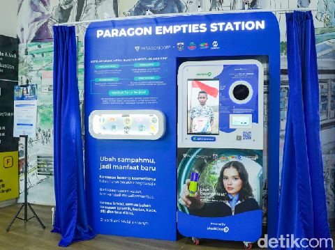 ParagonCorp rilis Paragon Empties Station (PES) di Halte CSW, mesin AI daur ulang kemasan kosmetik bareng DLH DKI & Transjakarta demi dorong ekonomi sirkular masyarakat, Selasa (7/4/2026).