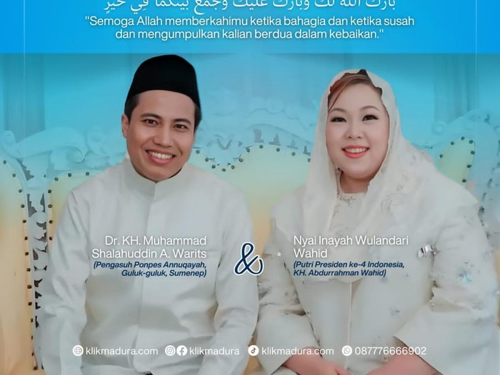 Pernikahan Putri Gus Dur Inayah Wahid dengan Lora asal Sumenep