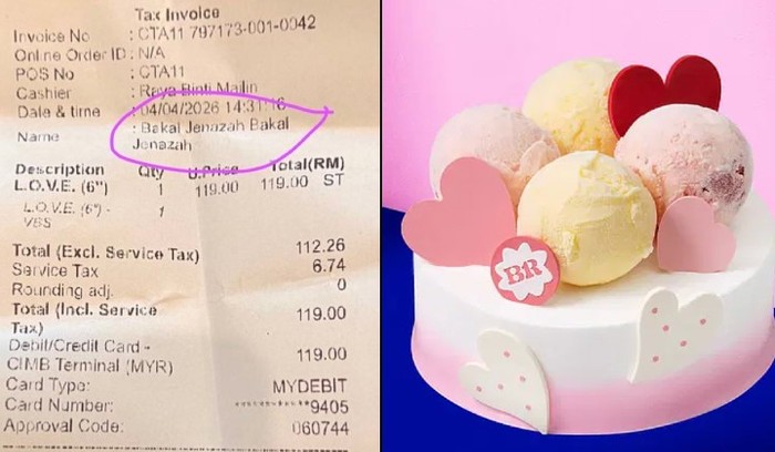 Struk Kue Tertulis Nama Calon Jenazah