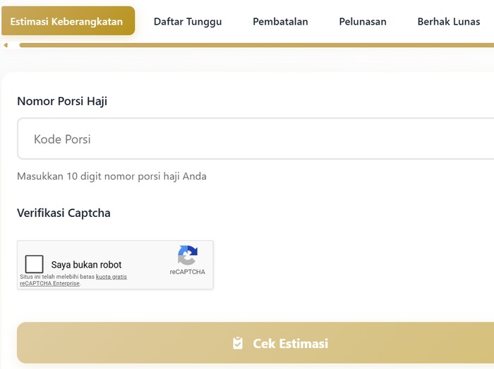 Cara cek nomor porsi dan estimasi keberangkatan haji 2026.