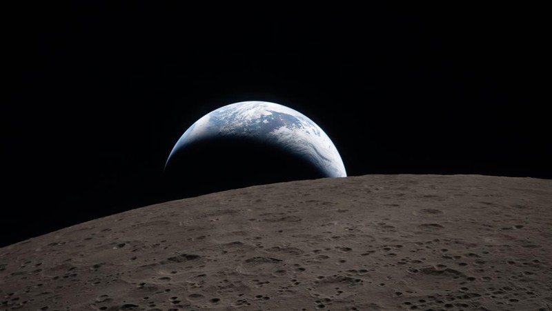 Foto Bumi dan Gerhana dari Balik Bulan oleh Artemis II