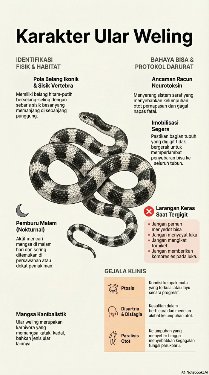 Infografis Ciri-ciri Ular Weling