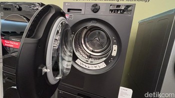 Mesin cuci LG terbaru ini bisa jadi solusi rumah tangga karena selain desainnya elegan, tapi tetap hemat energi. Foto: Agus Tri Haryanto/detikINET