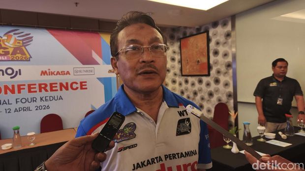 Manajer Jakarta Pertamina Enduro, Widi Triyoso, saat ditemui di Hotel Ibis Styles, Solo, Rabu (8/4/2026). Manajer Jakarta Pertamina Enduro, Widi Triyoso, saat ditemui di Hotel Ibis Styles, Solo, Rabu (8/4/2026).