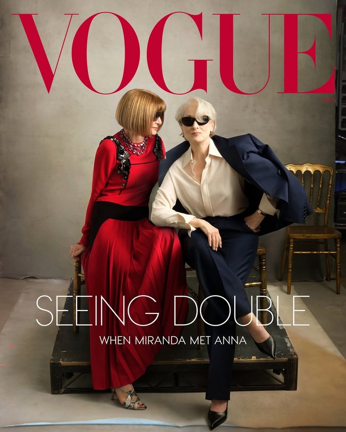 Meryl Streep dan Anna Wintour di Sampul Majalah Vogue