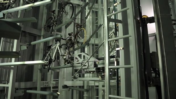 Parkir Sepeda Bawah Tanah di Jepang Menggunakan Lift Robot