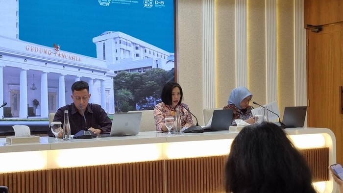 Plt Direktur Keamanan dan Perdamaian Internasional (KPI) Kemlu, Veronica Vicka Ancilla Rompis (tengah)-(Taufiq/detikcom)