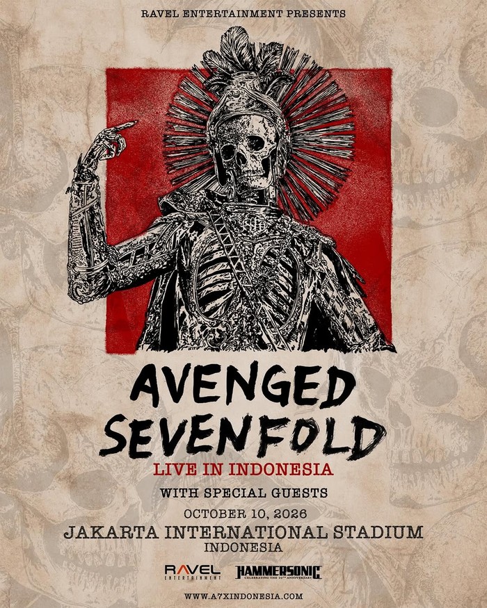 Poster Konser Avenged Sevenfold di Jakarta (instagram.com/ravelentertainment)