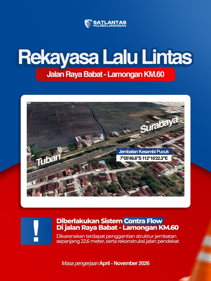 Rekayasa lalu lintas di jalur Babat-Lamongan