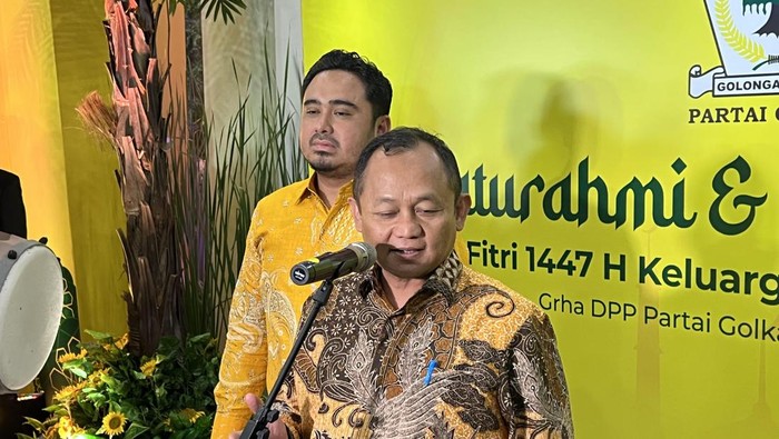 Sekjen Partai Golkar Muhammad Sarmuji di kantor DPP Golkar, Slipi, Jakarta Barat, Rabu (8/4/2026).
