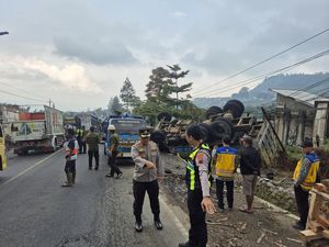 Truk Hajar 4 Kendaraan di Kertek Wonosobo, 1 Orang Tewas