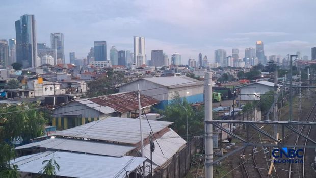 Lokasi tempat Hercules dan Menteri Maruarar Sirait adu argumen di Tanah Abang, Jakarta. (CNBC Indonesia/Chandra DwI)