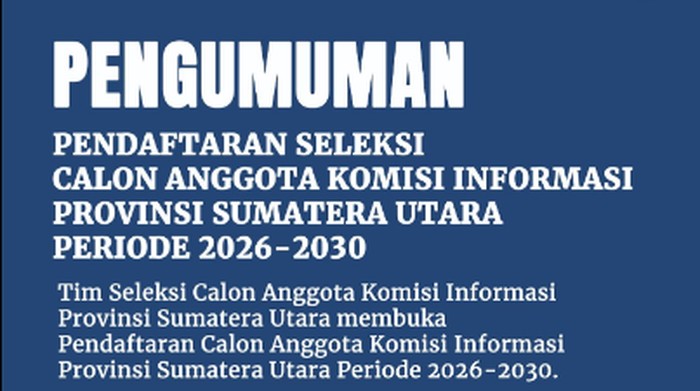 Seleksi Calon Anggota Komisi Informasi Sumut 2026-2030 Dibuka!
