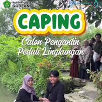 Viral Caping, Calon Pengantin Peduli Lingkungan Lepas Bibit Ikan ke Sungai