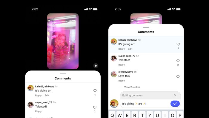 Fitur edit komentar Instagram