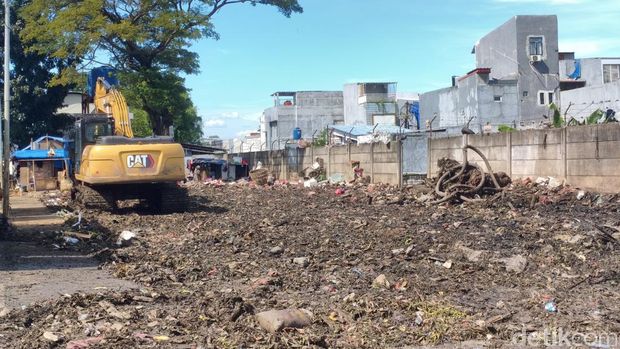 Kondisi terkini Pasar Kramat Jati yang sudah bersih dari tumpukan sampah (Kurniawan Fadilah/detikcom)