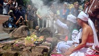 Memasuki inti upacara, Makudur memimpin ritual Manusuk Sima dengan membakar dupa, membanting telur di batu sima, serta menebar debu ke angkasa sambil melafalkan sumpah kutukan.