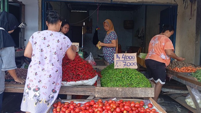 Pedagang cabai di pasar. (Rindi Antika/detikSumut)