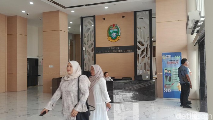 Suasana Kantor Gubsu di hari pertama WFH. (Nizar Aldi/detikSumut)