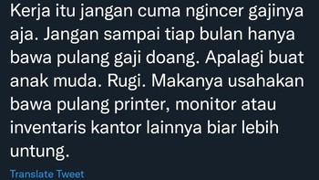 Saat kerja tidak hanya mengejar gajinya saja. Foto: X.com