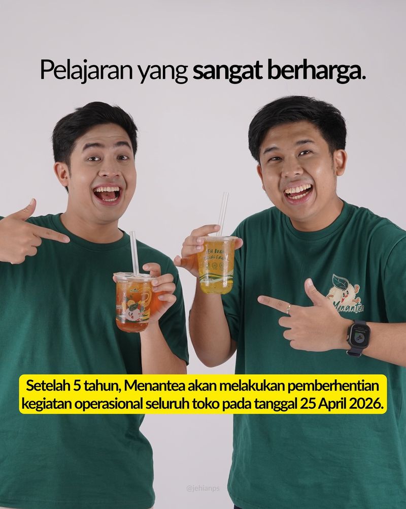 Gerai Minuman Menantea Milik Jerome Polin Bakal Tutup Permanen