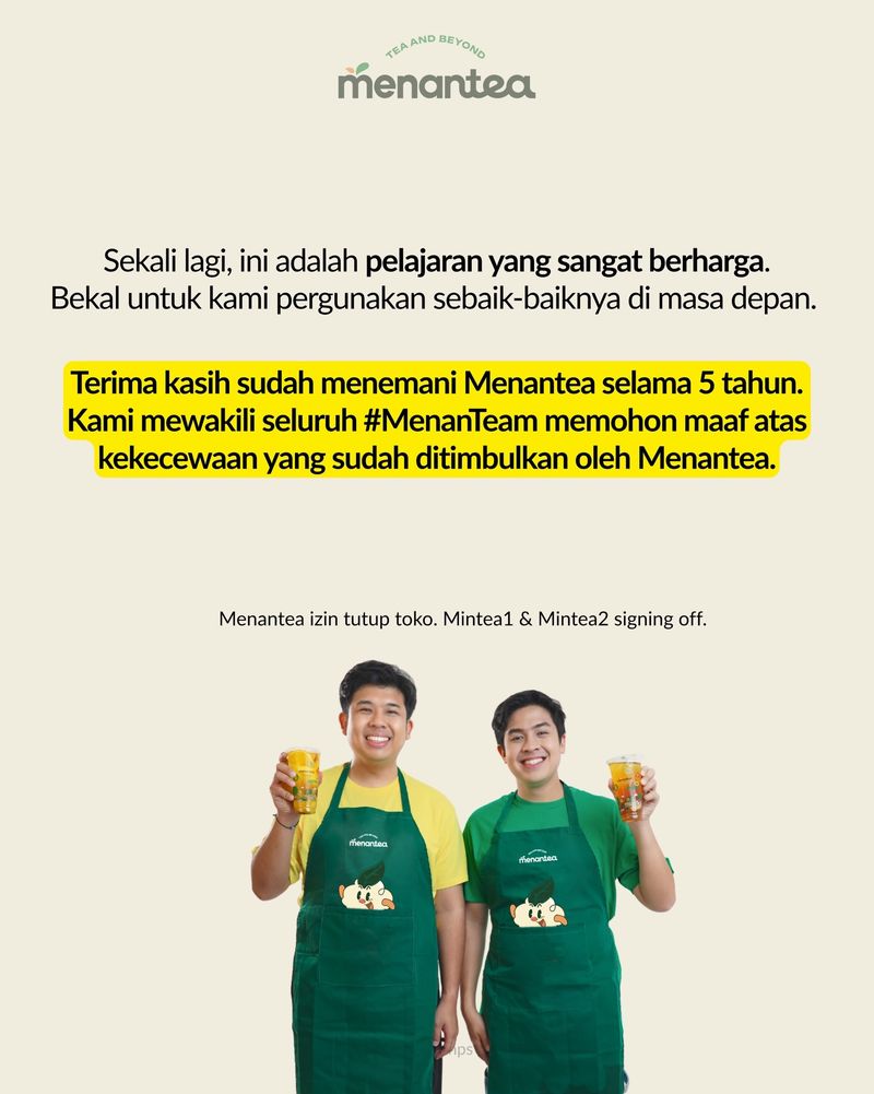 Gerai Minuman Menantea Milik Jerome Polin Bakal Tutup Permanen