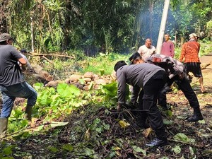 Indonesia Asri, Satgas BELIDA Polda Sumsel Bersihkan Jembatan di Lubuk Linggau