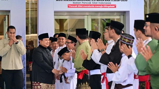 Prabowo menghadiri Munas ke-XVI Ikatan Pencak Silat Indonesia (IPSI) yang digelar di JCC, Senayan, Jakarta, Sabtu (11/3/2026). Prabowo menghadiri Munas ke-XVI Ikatan Pencak Silat Indonesia (IPSI) yang digelar di JCC, Senayan, Jakarta, Sabtu (11/3/2026).