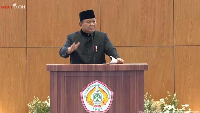 Presiden Prabowo Subianto membuka musyawarah nasional (Munas) ke-XVI Ikatan Pencak Silat Indonesia (IPSI), di JCC, Sabtu (11/3/2026).