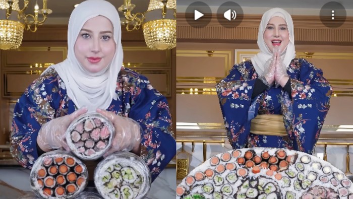 Tasyi Athasyia bikin sushi megalodon
