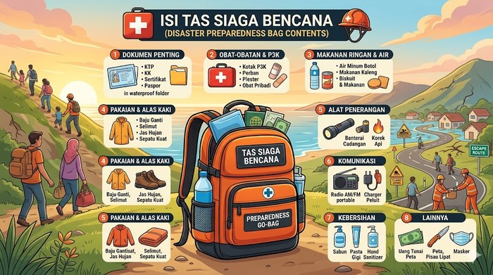Ilustrasi tas siaga bencana